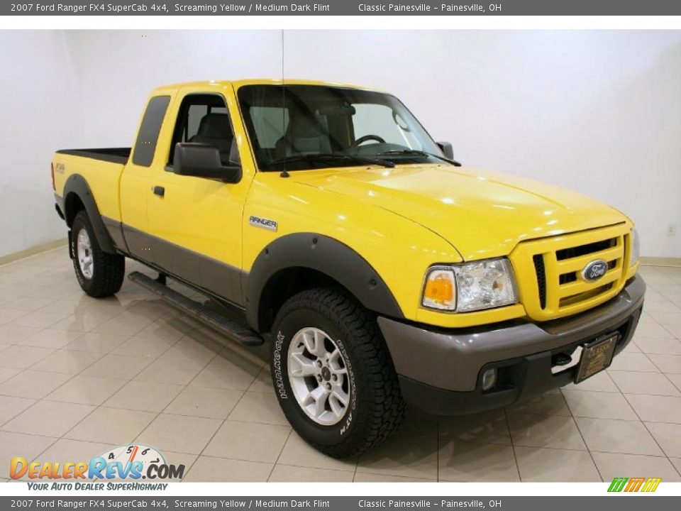 2007 Ford Ranger FX4 SuperCab 4x4 Screaming Yellow / Medium Dark Flint Photo #1