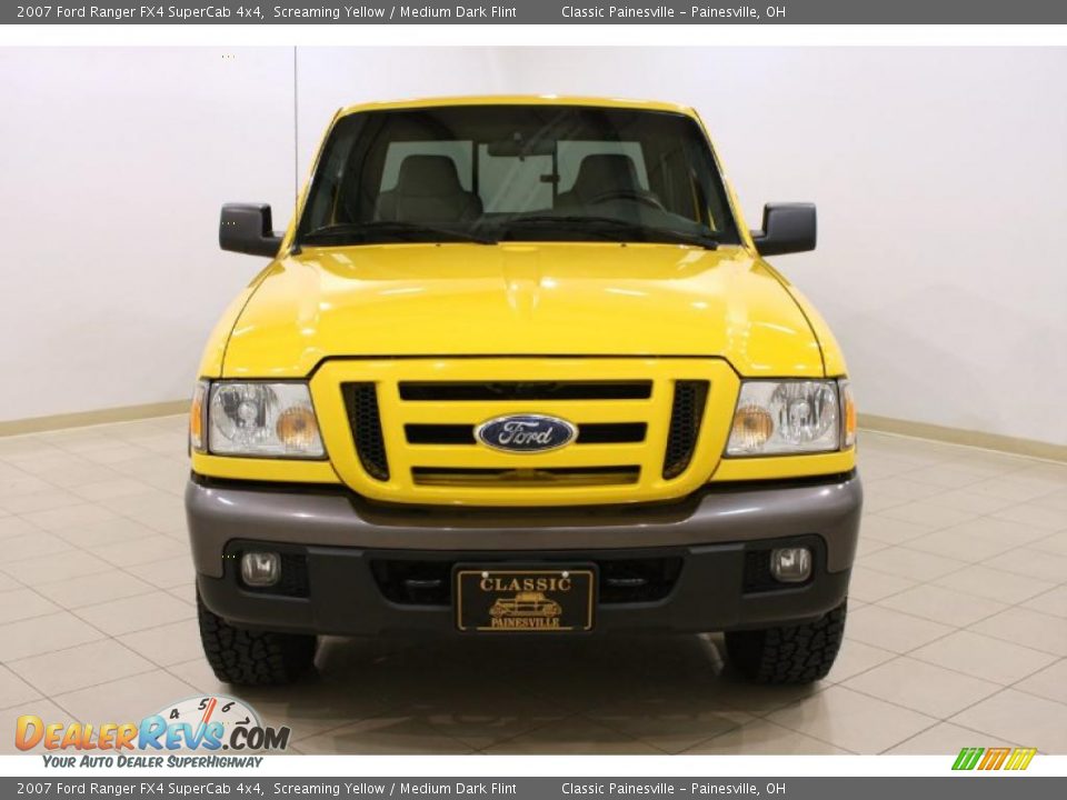 2007 Ford Ranger FX4 SuperCab 4x4 Screaming Yellow / Medium Dark Flint Photo #2