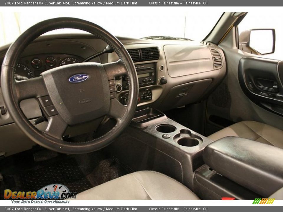 2007 Ford Ranger FX4 SuperCab 4x4 Screaming Yellow / Medium Dark Flint Photo #7