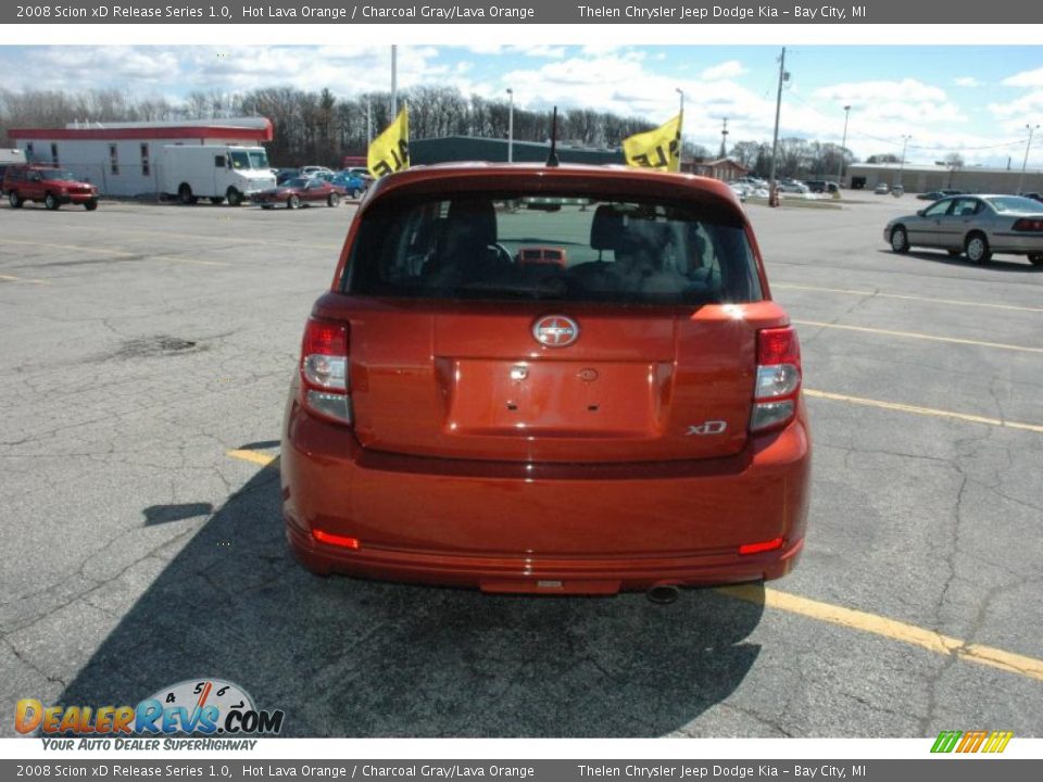 2008 Scion xD Release Series 1.0 Hot Lava Orange / Charcoal Gray/Lava Orange Photo #5