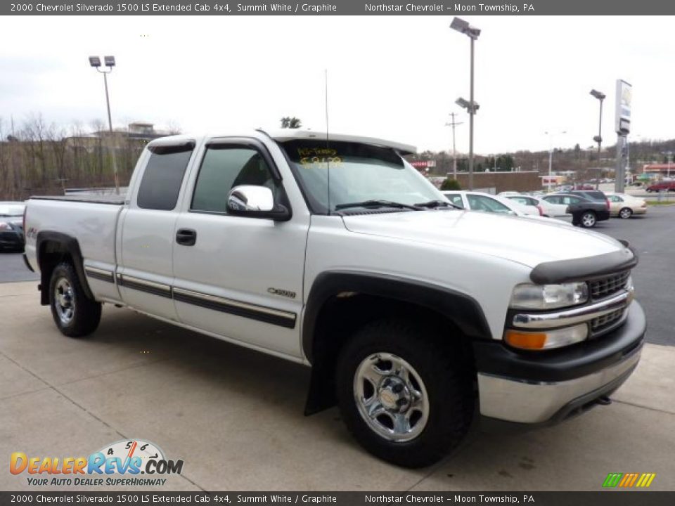 2000 Chevrolet Silverado 1500 LS Extended Cab 4x4 Summit White / Graphite Photo #1