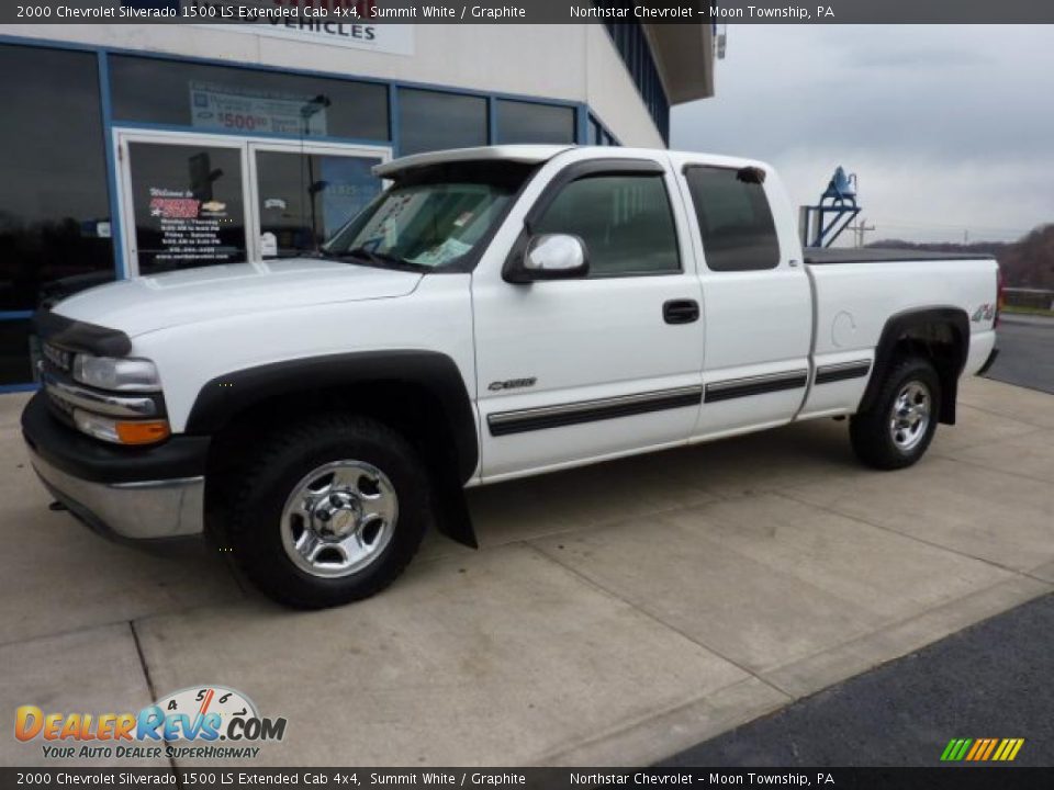 2000 Chevrolet Silverado 1500 LS Extended Cab 4x4 Summit White / Graphite Photo #3