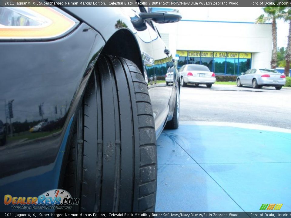 2011 Jaguar XJ XJL Supercharged Neiman Marcus Edition Celestial Black Metallic / Butter Soft Ivory/Navy Blue w/Satin Zebrano Wood Photo #10