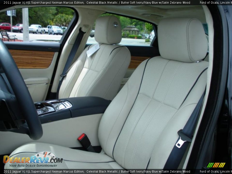 Butter Soft Ivory/Navy Blue w/Satin Zebrano Wood Interior - 2011 Jaguar XJ XJL Supercharged Neiman Marcus Edition Photo #12
