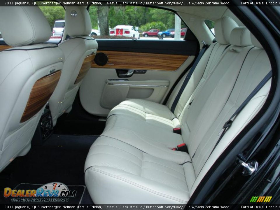 Butter Soft Ivory/Navy Blue w/Satin Zebrano Wood Interior - 2011 Jaguar XJ XJL Supercharged Neiman Marcus Edition Photo #13