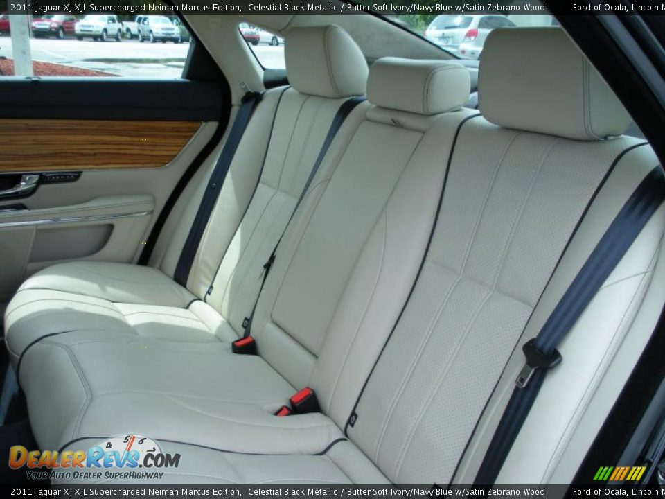 Butter Soft Ivory/Navy Blue w/Satin Zebrano Wood Interior - 2011 Jaguar XJ XJL Supercharged Neiman Marcus Edition Photo #14