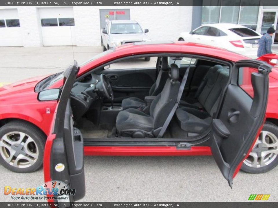 Black Interior 2004 Saturn Ion 3 Quad Coupe Photo 12