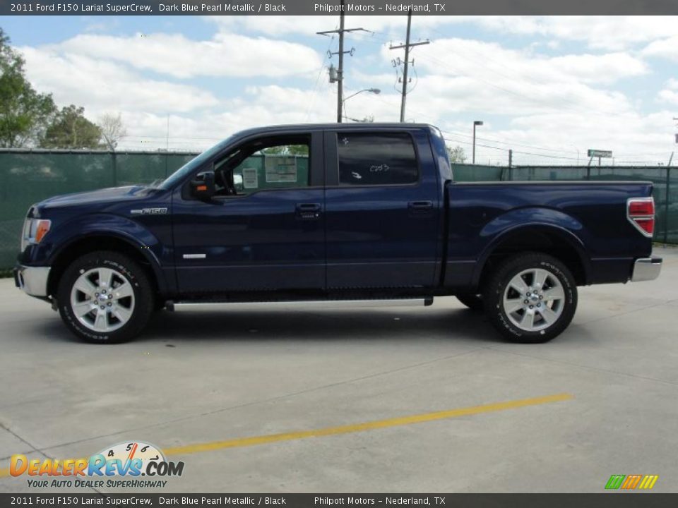 2011 Ford F150 Lariat SuperCrew Dark Blue Pearl Metallic / Black Photo #6