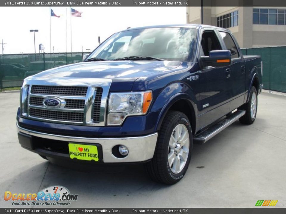 2011 Ford F150 Lariat SuperCrew Dark Blue Pearl Metallic / Black Photo #7