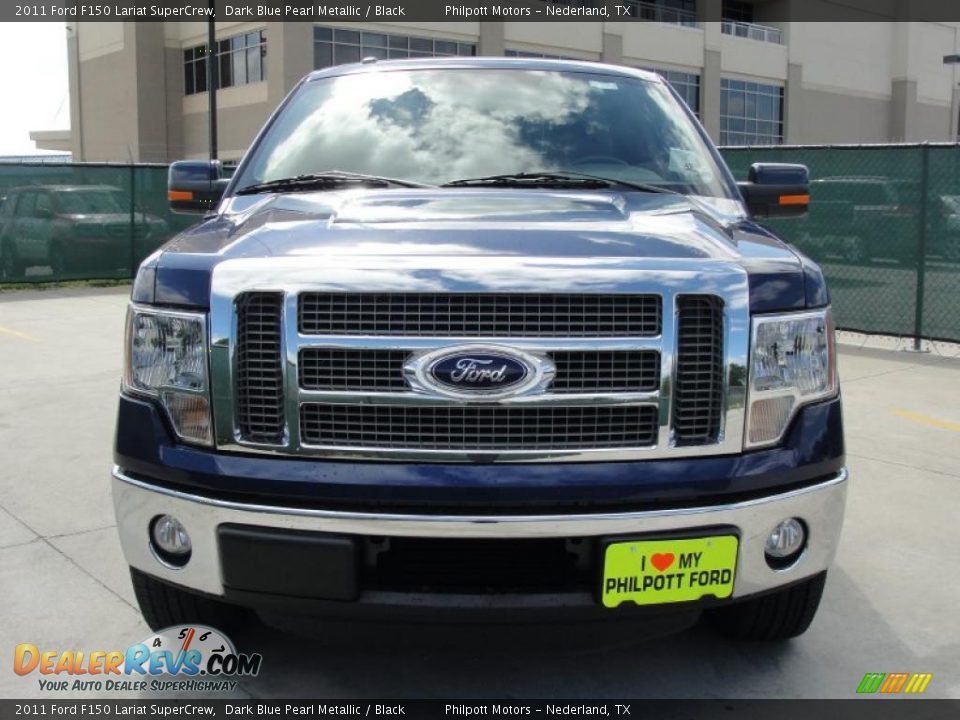 2011 Ford F150 Lariat SuperCrew Dark Blue Pearl Metallic / Black Photo #8