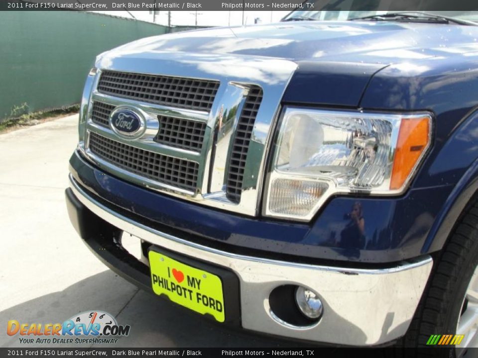 2011 Ford F150 Lariat SuperCrew Dark Blue Pearl Metallic / Black Photo #10