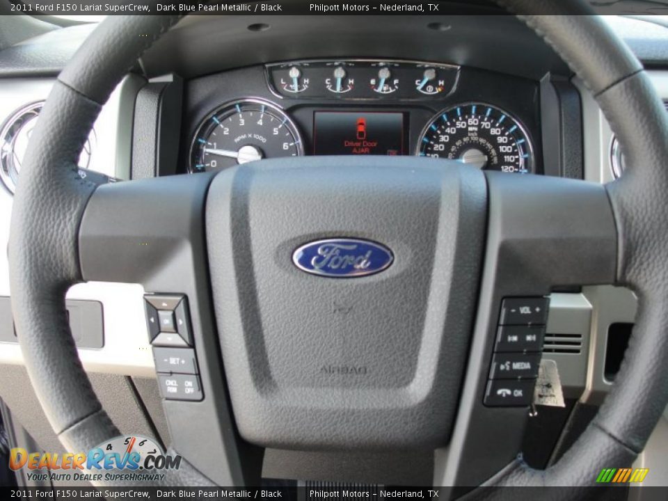 2011 Ford F150 Lariat SuperCrew Dark Blue Pearl Metallic / Black Photo #33