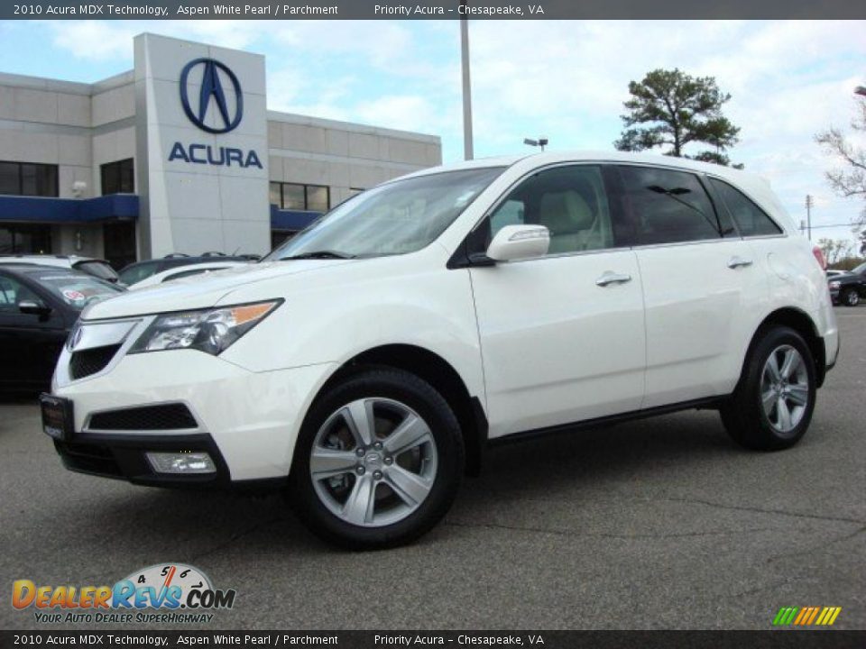 2010 Acura MDX Technology Aspen White Pearl / Parchment Photo #2