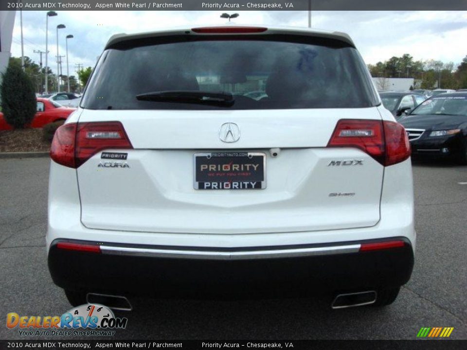 2010 Acura MDX Technology Aspen White Pearl / Parchment Photo #4