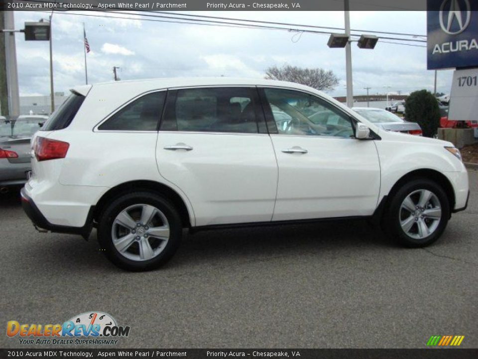 2010 Acura MDX Technology Aspen White Pearl / Parchment Photo #6
