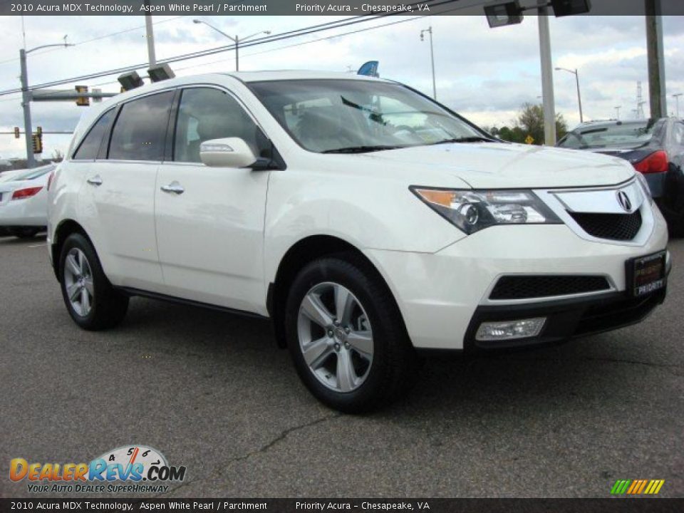 2010 Acura MDX Technology Aspen White Pearl / Parchment Photo #7