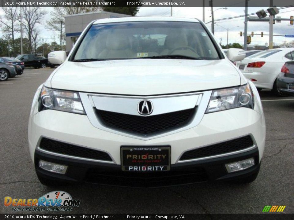 2010 Acura MDX Technology Aspen White Pearl / Parchment Photo #8