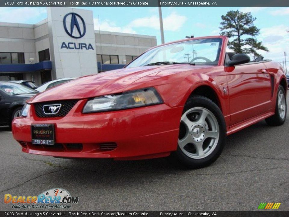 2003 Ford Mustang V6 Convertible Torch Red / Dark Charcoal/Medium Graphite Photo #1