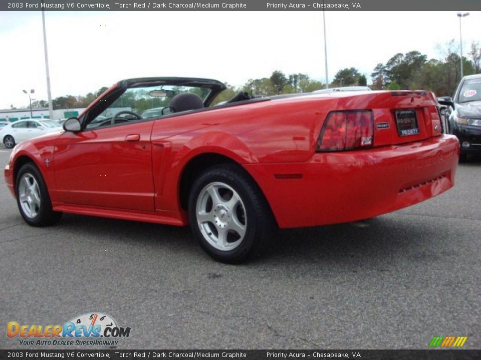 2003 Ford Mustang V6 Convertible Torch Red / Dark Charcoal/Medium Graphite Photo #3