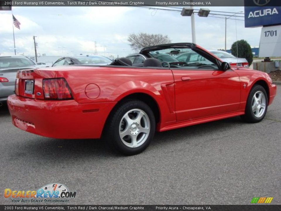 2003 Ford Mustang V6 Convertible Torch Red / Dark Charcoal/Medium Graphite Photo #4