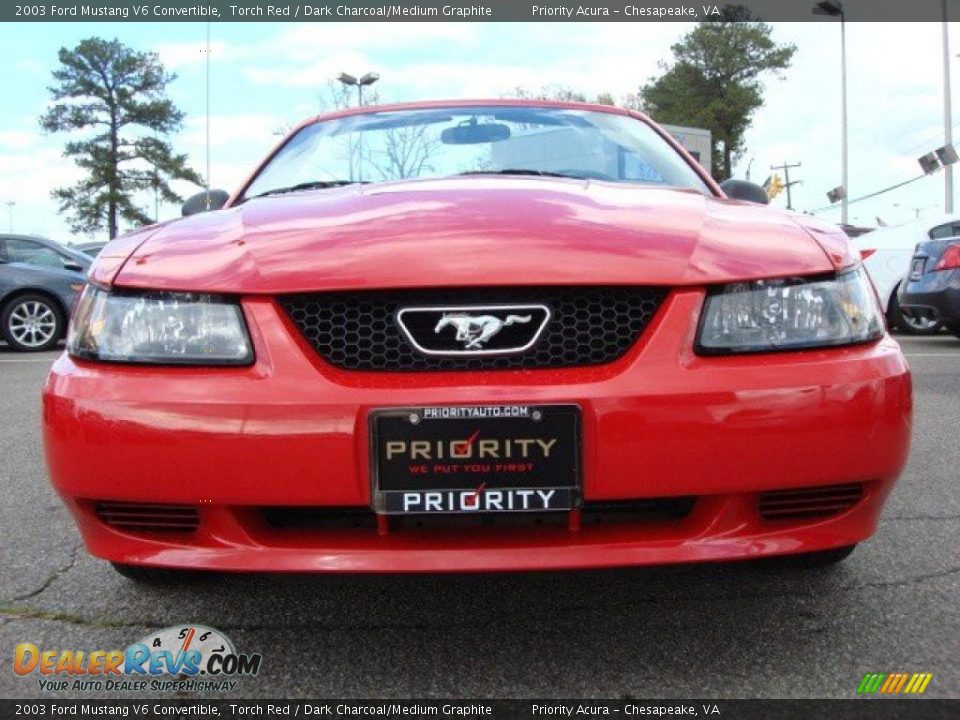 2003 Ford Mustang V6 Convertible Torch Red / Dark Charcoal/Medium Graphite Photo #7