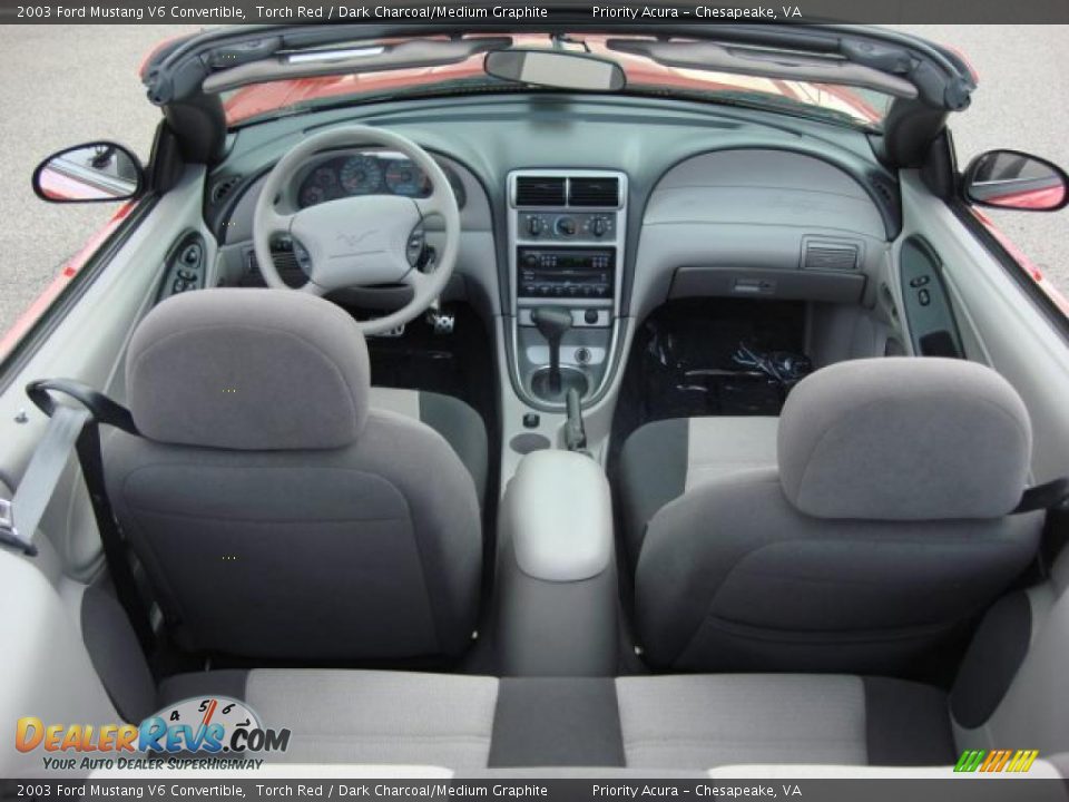 2003 Ford Mustang V6 Convertible Torch Red / Dark Charcoal/Medium Graphite Photo #10