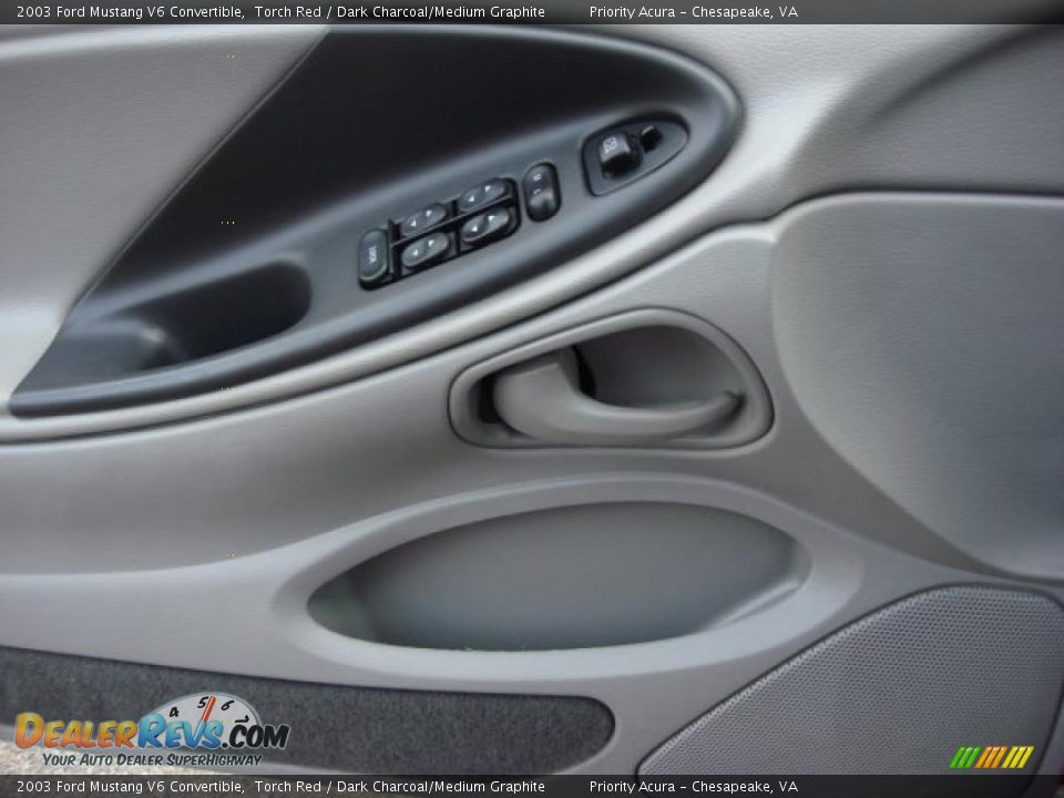 2003 Ford Mustang V6 Convertible Torch Red / Dark Charcoal/Medium Graphite Photo #11