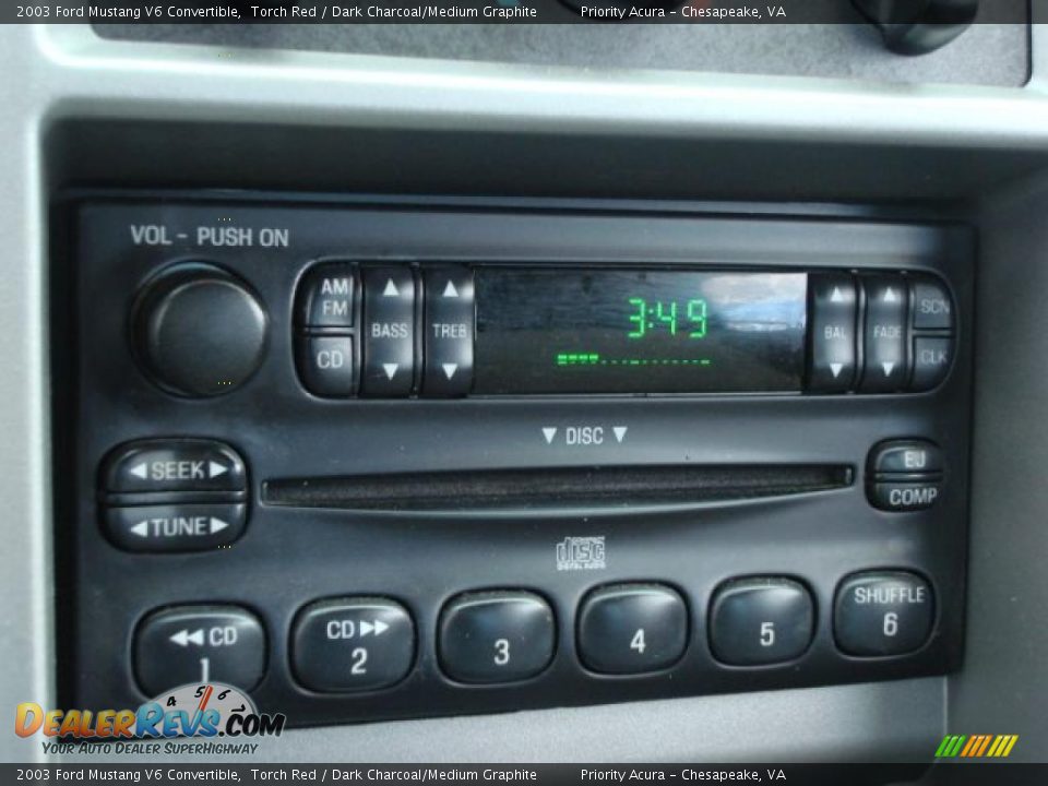 2003 Ford Mustang V6 Convertible Torch Red / Dark Charcoal/Medium Graphite Photo #14