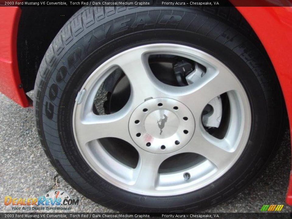 2003 Ford Mustang V6 Convertible Torch Red / Dark Charcoal/Medium Graphite Photo #16