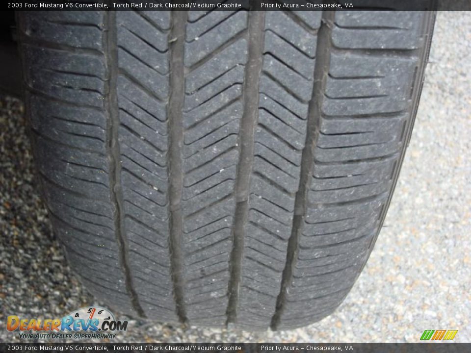 2003 Ford Mustang V6 Convertible Torch Red / Dark Charcoal/Medium Graphite Photo #17