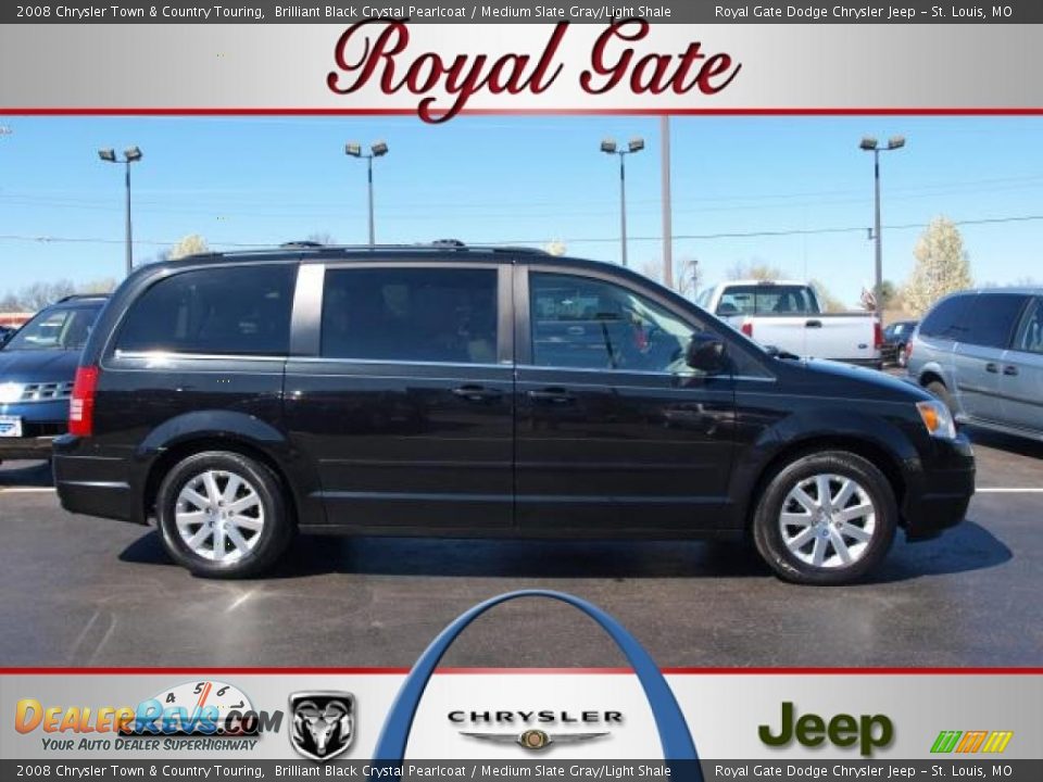 2008 Chrysler Town & Country Touring Brilliant Black Crystal Pearlcoat / Medium Slate Gray/Light Shale Photo #1