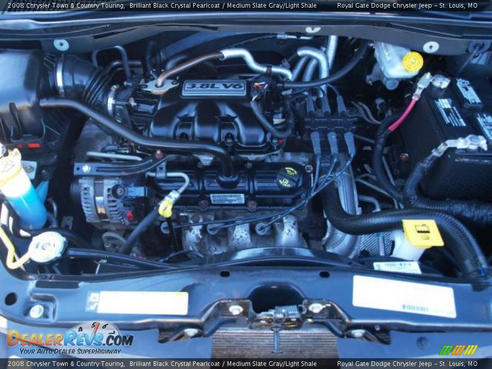 2008 Chrysler Town & Country Touring Brilliant Black Crystal Pearlcoat / Medium Slate Gray/Light Shale Photo #7
