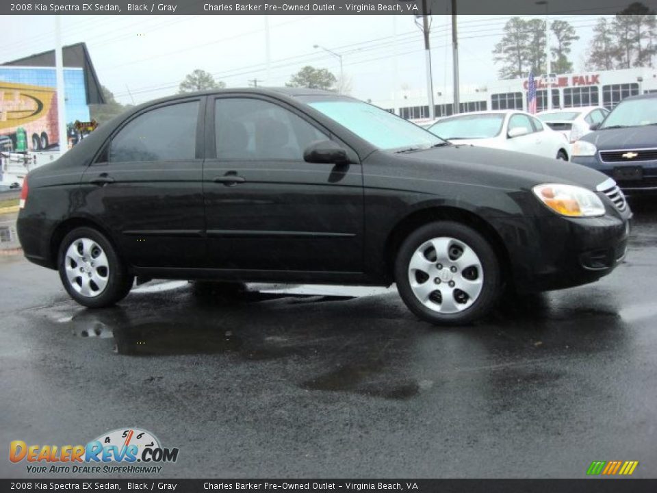 Black 2008 Kia Spectra EX Sedan Photo #2