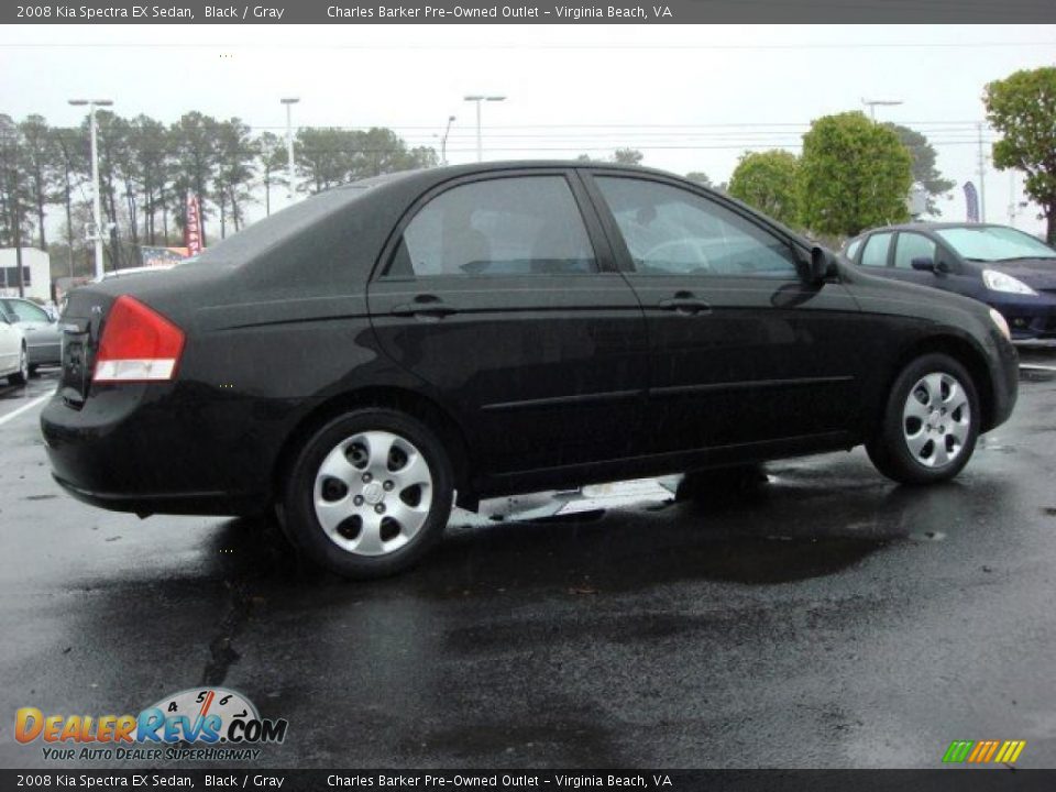 Black 2008 Kia Spectra EX Sedan Photo #3