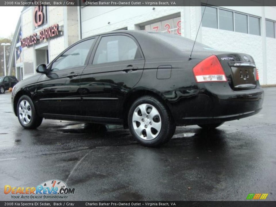 2008 Kia Spectra EX Sedan Black / Gray Photo #4