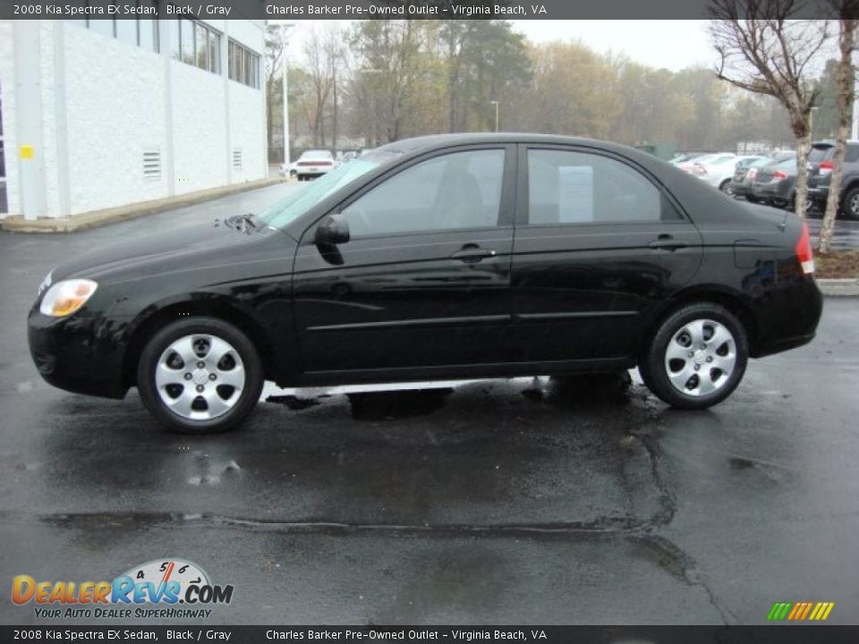 2008 Kia Spectra EX Sedan Black / Gray Photo #5