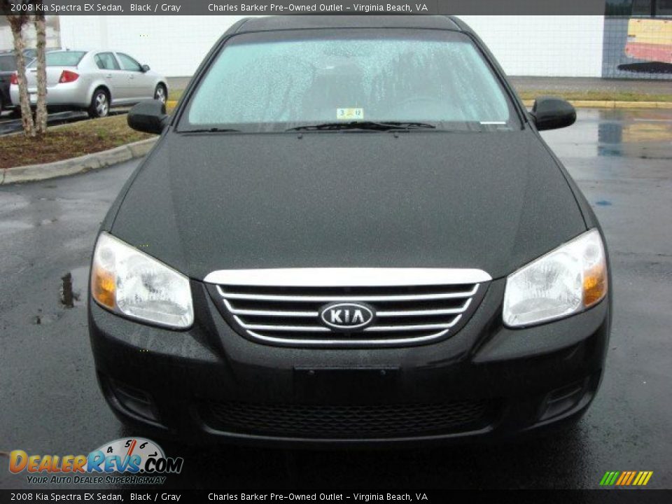2008 Kia Spectra EX Sedan Black / Gray Photo #7