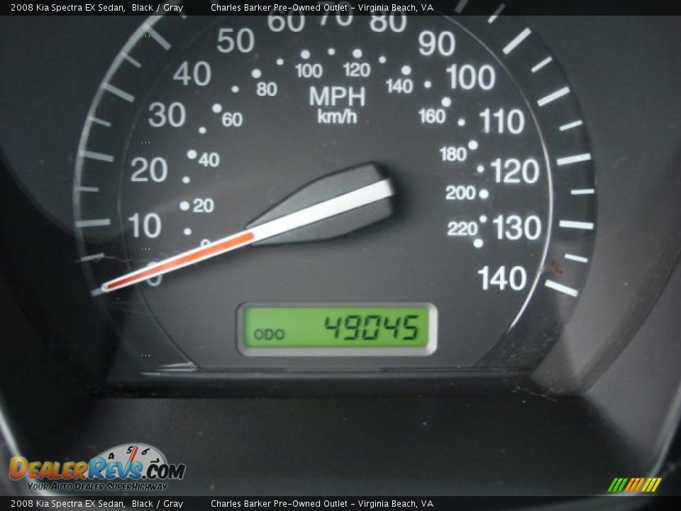 2008 Kia Spectra EX Sedan Black / Gray Photo #12