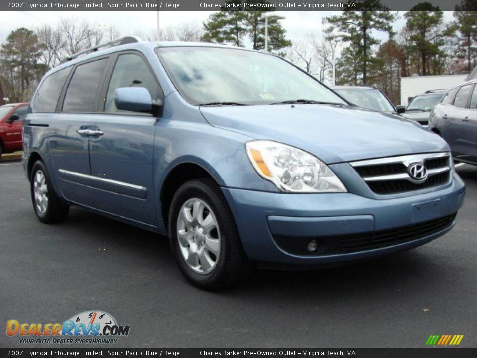 2007 Hyundai Entourage Limited South Pacific Blue / Beige Photo #1
