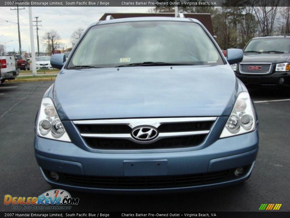 2007 Hyundai Entourage Limited South Pacific Blue / Beige Photo #7