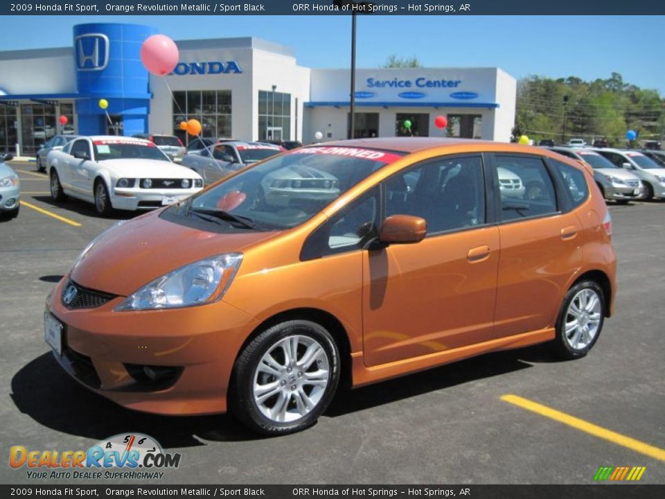 2009 Honda Fit Sport Orange Revolution Metallic / Sport Black Photo #1