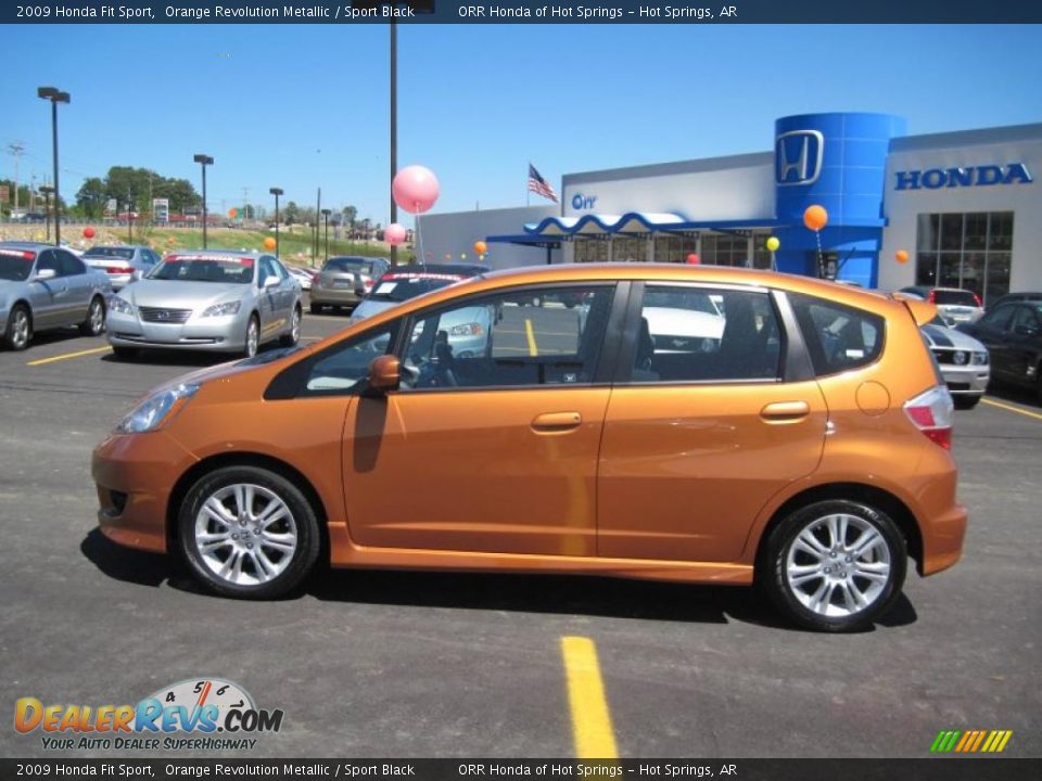 2009 Honda Fit Sport Orange Revolution Metallic / Sport Black Photo #2