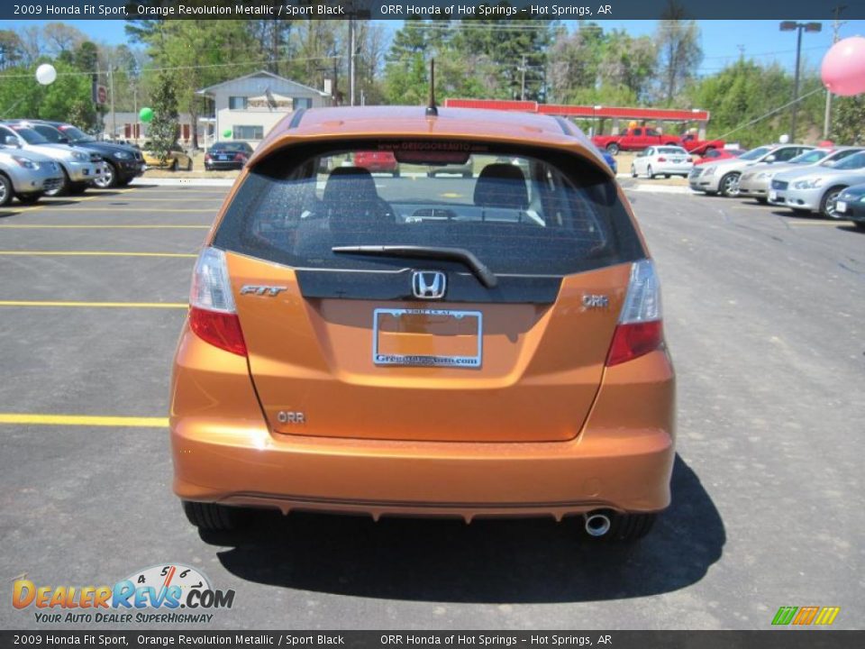 2009 Honda Fit Sport Orange Revolution Metallic / Sport Black Photo #4