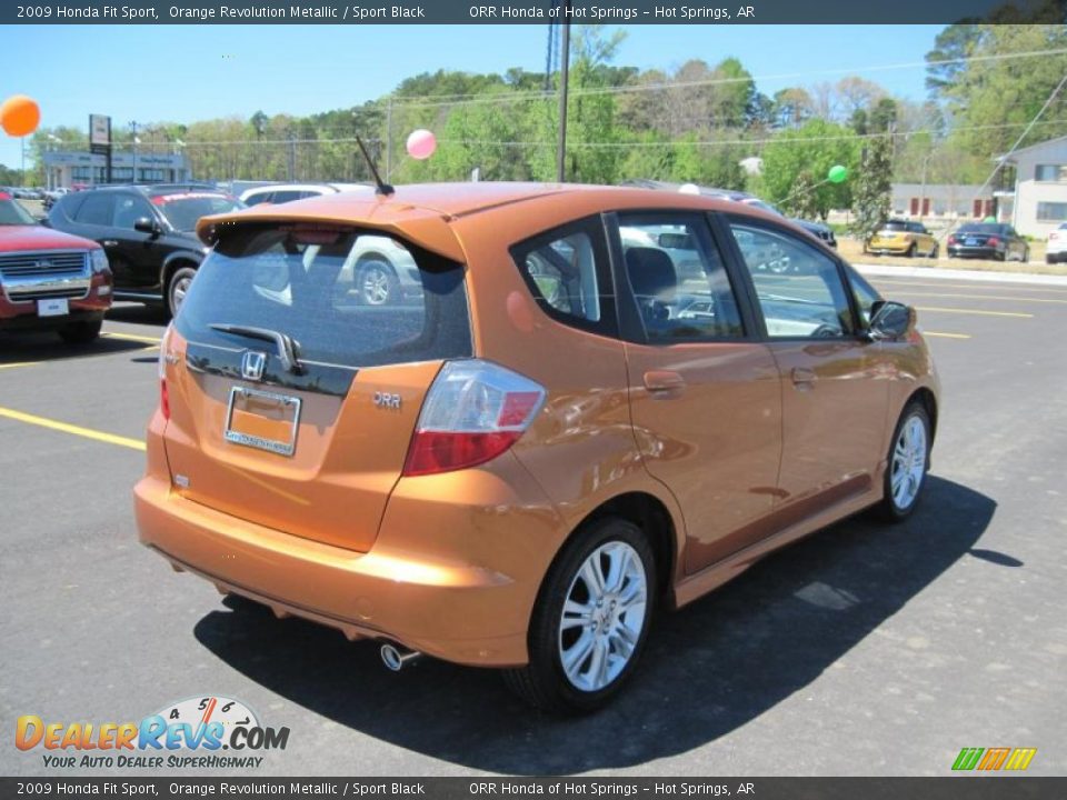 2009 Honda Fit Sport Orange Revolution Metallic / Sport Black Photo #5