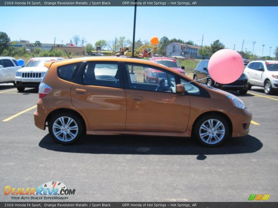 2009 Honda Fit Sport Orange Revolution Metallic / Sport Black Photo #6