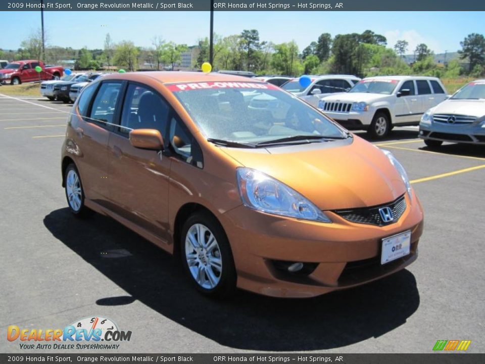 2009 Honda Fit Sport Orange Revolution Metallic / Sport Black Photo #7
