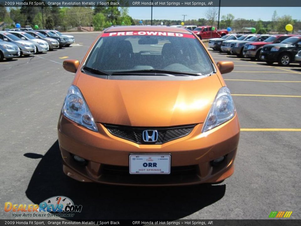 2009 Honda Fit Sport Orange Revolution Metallic / Sport Black Photo #8