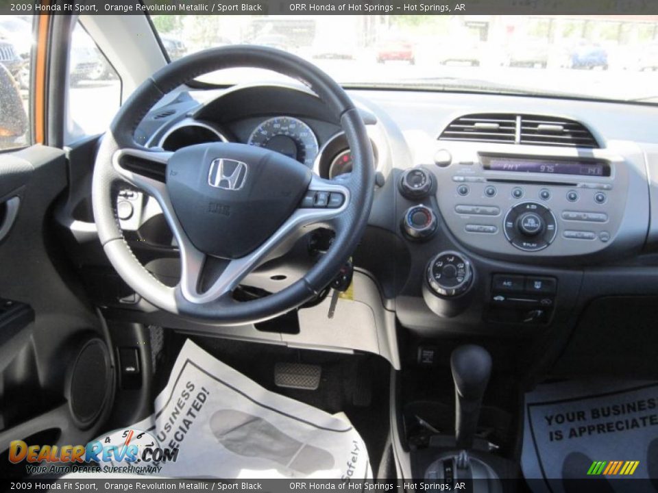 2009 Honda Fit Sport Orange Revolution Metallic / Sport Black Photo #13