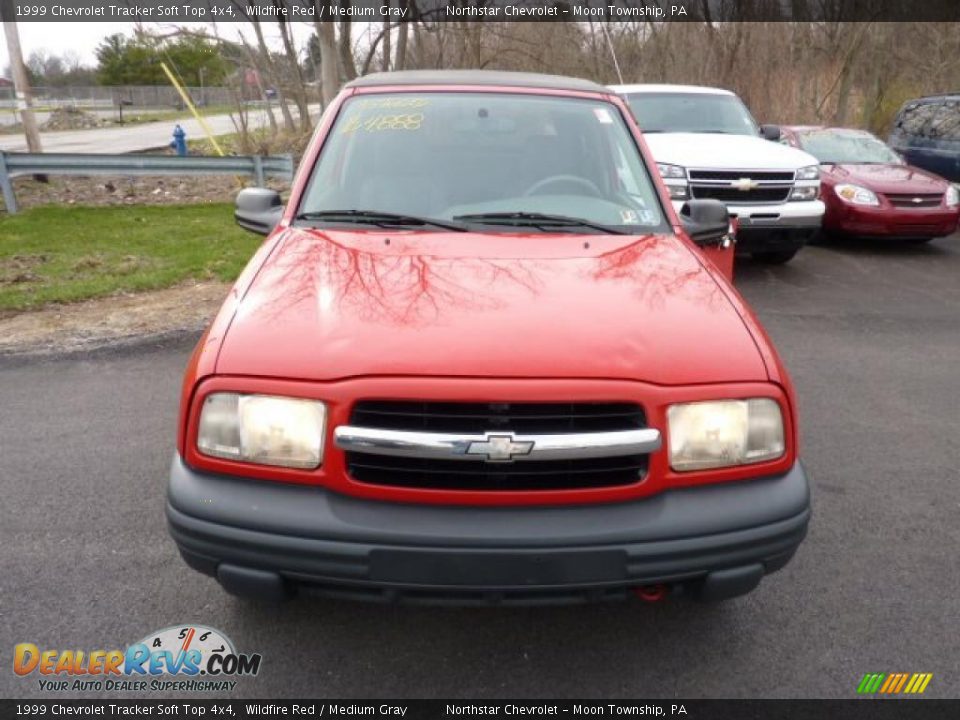 1999 Chevrolet Tracker Soft Top 4x4 Wildfire Red / Medium Gray Photo #2