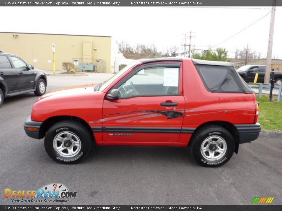 1999 Chevrolet Tracker Soft Top 4x4 Wildfire Red / Medium Gray Photo #4